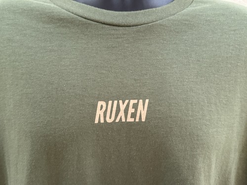 RUXEN Men’s LOGO T-Shirt~Size XL~Olive GREEN 100% COTTON Short-Sleeved EUC - Bild 4 von 4