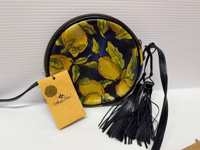 PATRICIA NASH Small Purse SCAFATI Canteen-Shaped tasseled Crossbody Bag LIMON