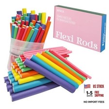 47 pcs 7" Hair Curlers Rollers Flexi Rods Set No Pink