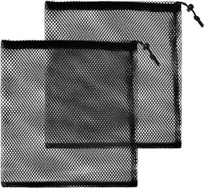 Netzbeutel mit Kordelzug - Großer Aufbewahrungsbeutel, Schwarz, Nylon für Schwim - Bild 1 von 4