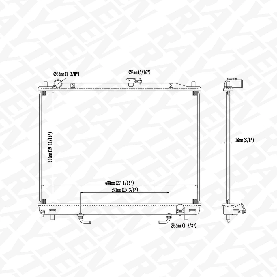 Aluminum Radiator For 2001-2002 Mitsubishi Montero 3.5L V6 Fits CU2468 Foto 3 de 4
