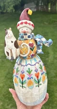 2003 JIM SHORE Heartwood Creek "Winter's Friend"  Snowman Figurine 11" - Read