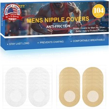 Nipple Covers Men,208Pcs 104 Pairs Anti-Chafing Nipple Covers for Men, No-Show