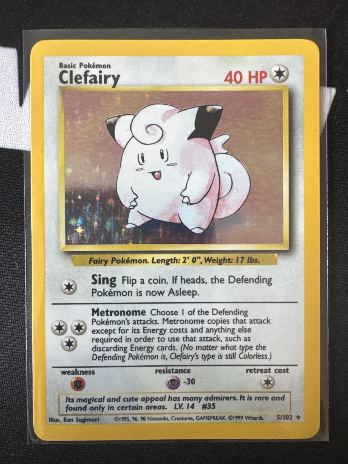 1999 Pokemon Base Set - #5/102 Clefairy Holo (Rare) NM