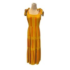 "A LOVE'S A" Tie Strap Tier Sundress SZ M Babydoll Boho Summer Fairy Core Flowy