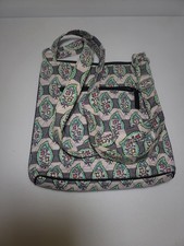 Vera Bradley Blue and Green Paisley Patterned Cross Body Boho Purse