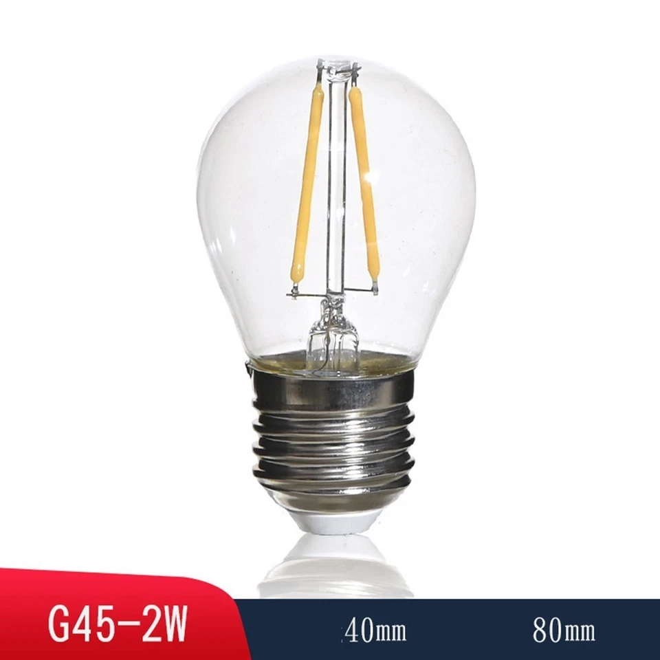 G45,E27,2700K Clear Ligh Transparent Leds Bulb Warm-White Lights Retro Nostalgia - Image 2 of 4