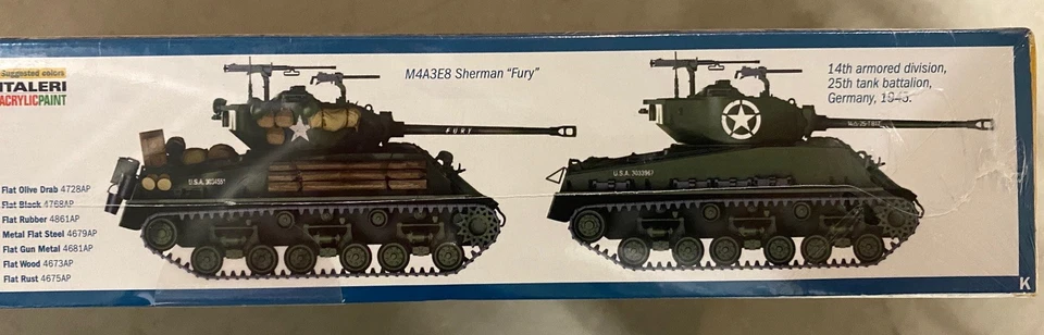 Italeri 6529 M4A3E8 Sherman Fury inkl. Zubehör Pe Teile Figuren - Bild 3 von 4