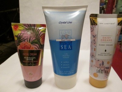 Lot of 3 DEAD SEA HAND CREAM 5oz,DAISY DREAMS HAND CREAM 3.4,FACE CREAM ROSE 3oz