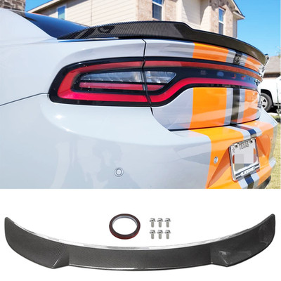 Rear Spoiler Wing Carbon Fiber Hellcat Style For Dodge Charger SRT 2011-2023