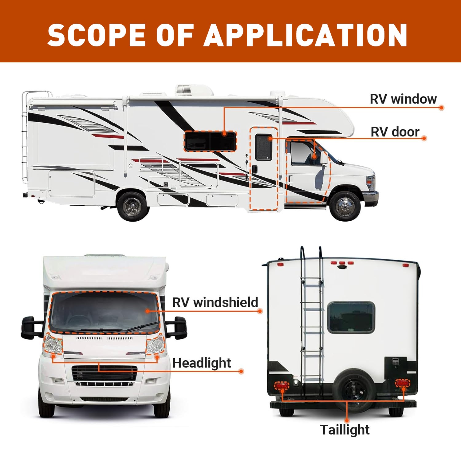 Butyl Rubber Tape Sealant Caulk for Car RV Truck Marine Window Door Windshield