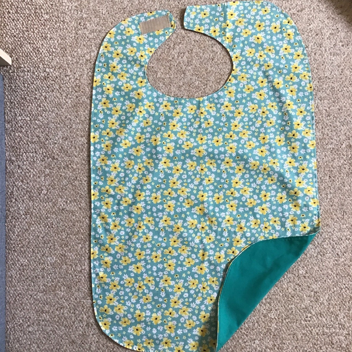 Adult bib, long, double sided hand made-dementia, parkinsons etc