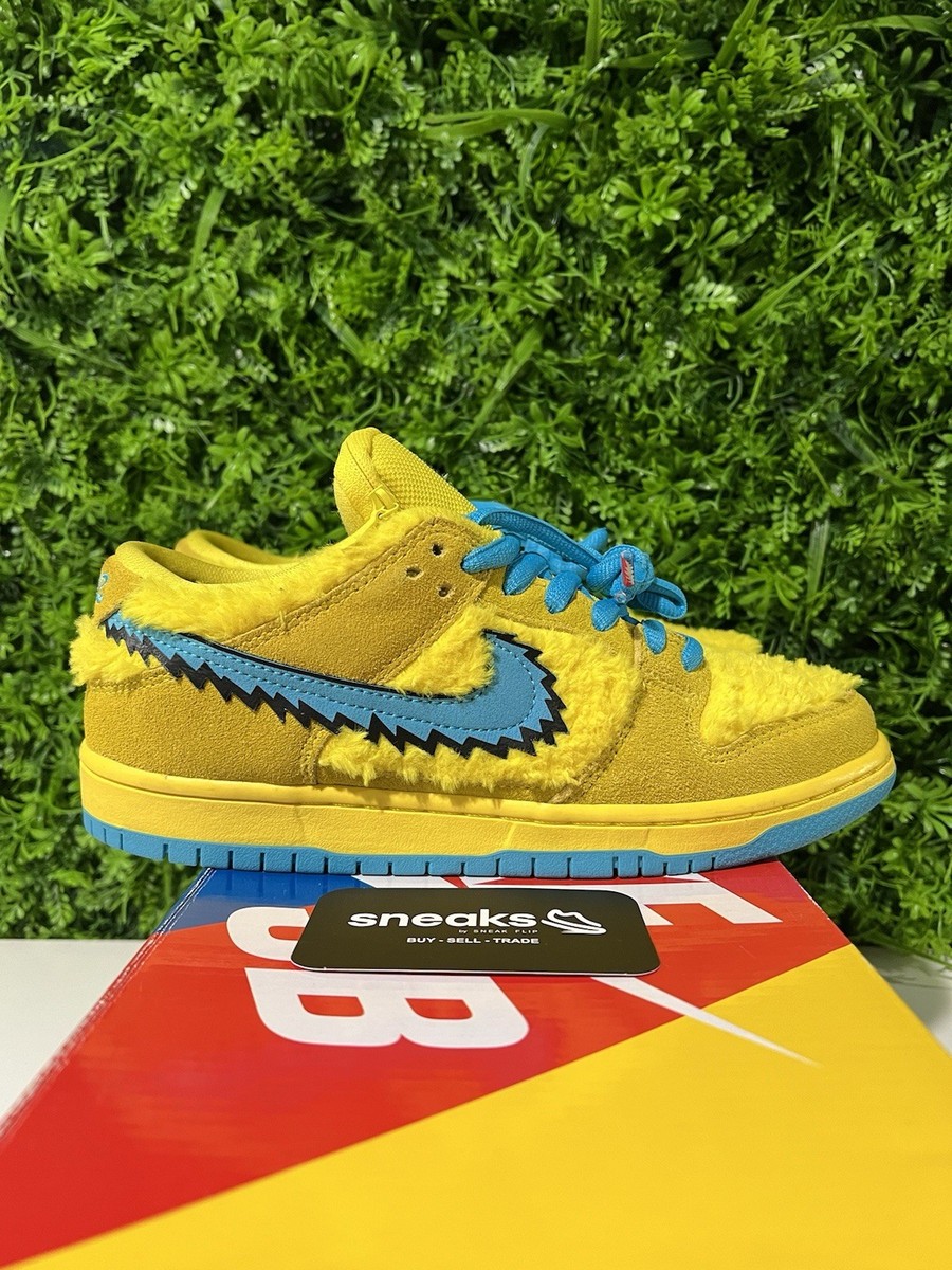 USED Grateful Dead x Dunk Low SB Yellow Bear CJ5378-700 SIZE