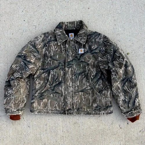 VTG 90s Carhartt Realtree Mossy Oak J63 MOT J22 Detroit Style Jacket Coat L/XL - product listing photo
