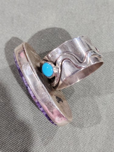 Chimney Butte Jennifer Sterling Charoite & Turquoise Statement Ring Size 11.5 - Bild 2 von 6