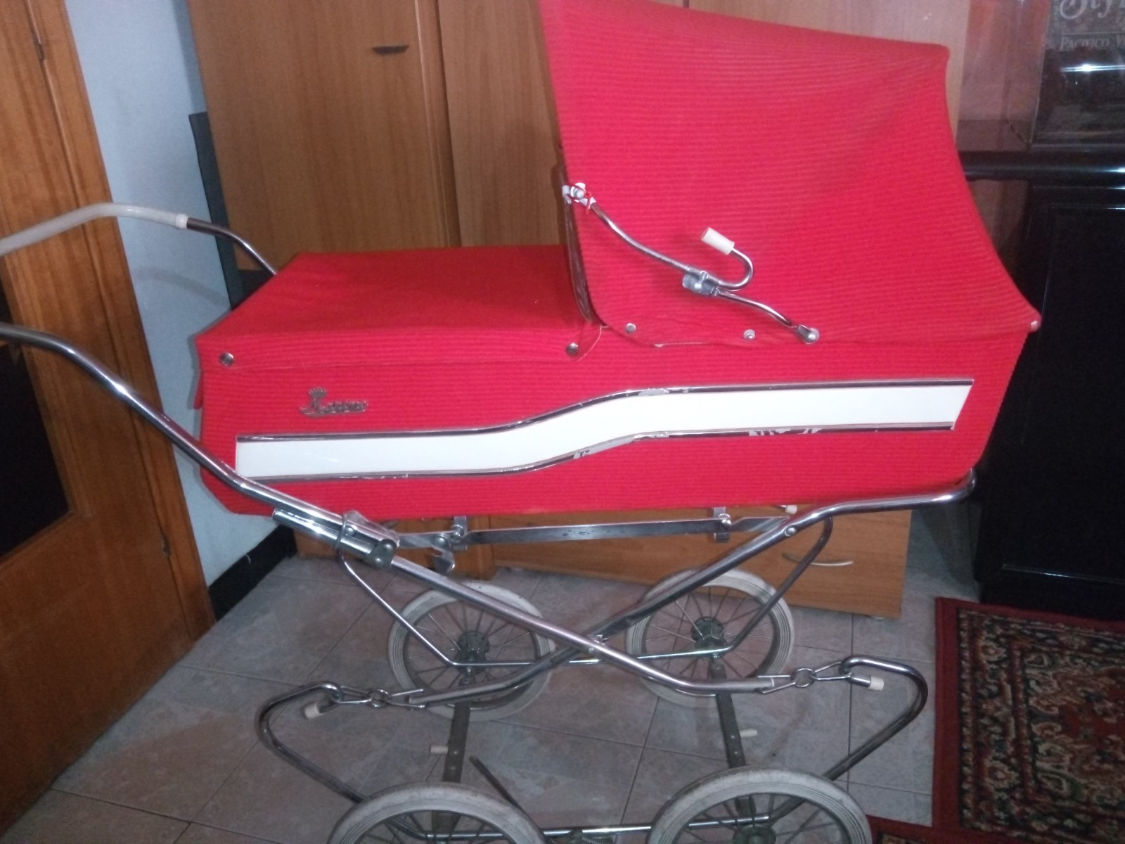 Carrozzina passeggino neonato rossa rara vintage Marino inglesina — foto 2