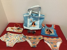 Disney Moana Bathing Suit Glasses  Bag Set - Kids Girls Size 3T  4
