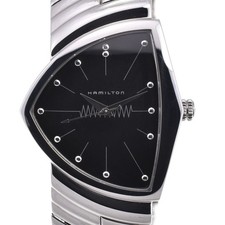with paper HAMILTON Ventura H244111 black Dial Quartz Men's Watch O#145668