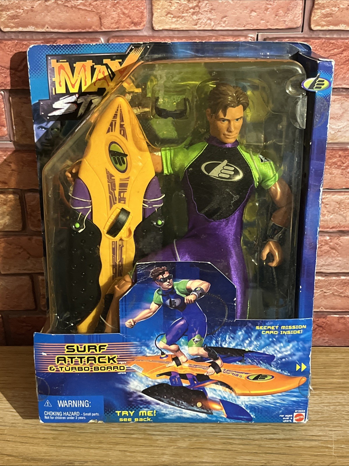 Tabla Max Steel Surf Attack y Turbo Mattel 1999 totalmente nueva