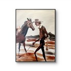 Wandering Cowboy & Horse 12"x16"Original Expressionsim Canvas Design Home Art — photo 3
