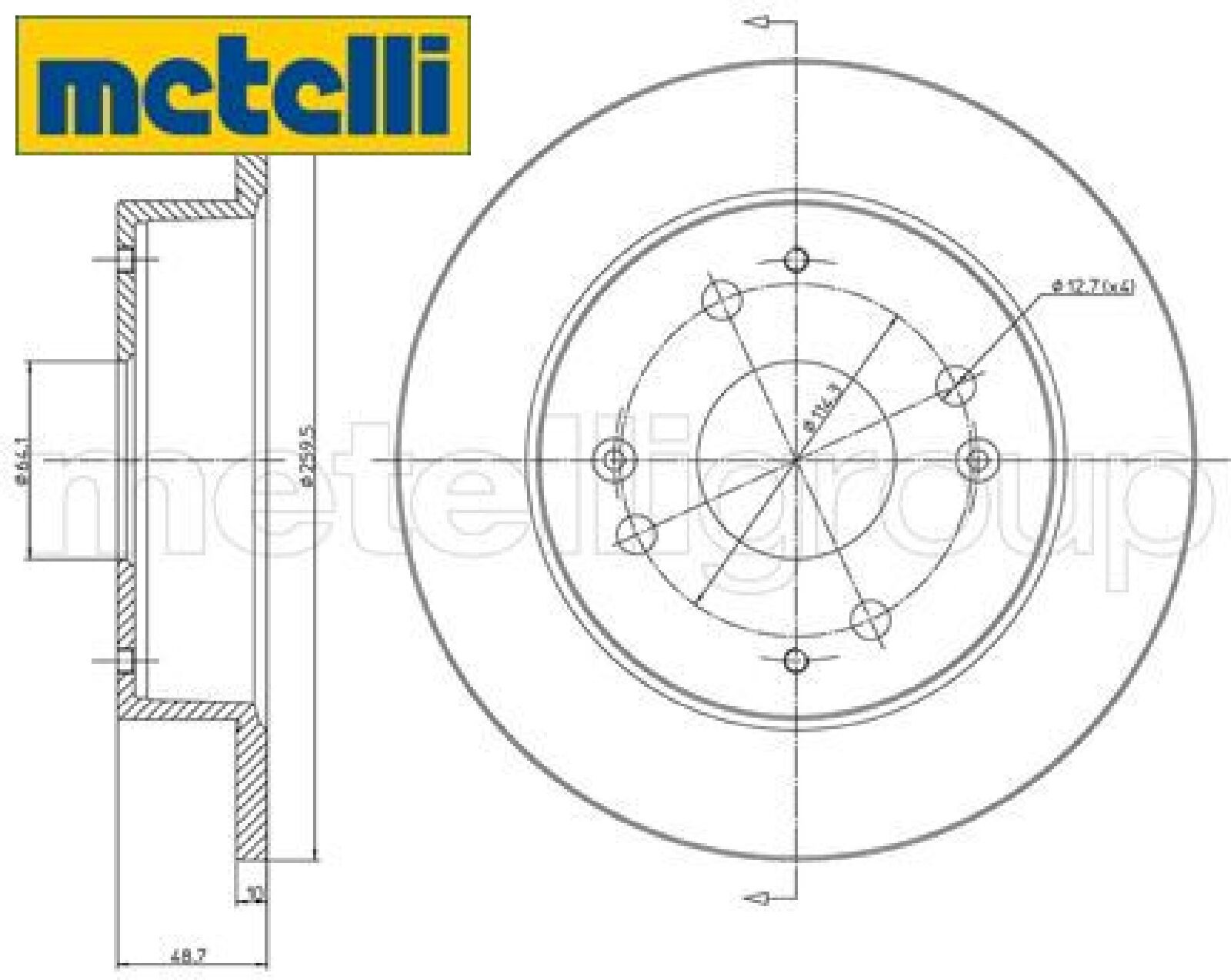 2x Bremsscheibe metelli 23-0361 2 Bremsscheiben Hinterachse Hinten