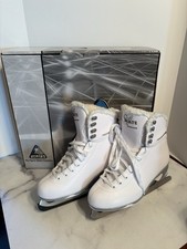 Jackson 180 White Fleece Lined Figure Ice Skates Ultima Mark I Women's Size 8