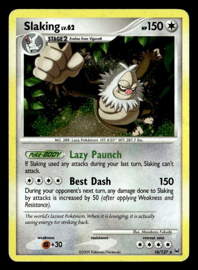 Slaking Holo Rare Platinum 16/127 LP Pokémon TCG