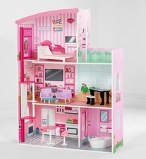 Wooden Pink Mansion Fashion Dolls House With 11 Accessorises By Asda George