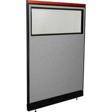 48-1/4"W x 65-1/2"H Deluxe Office Partition Panel with Partial Window Raceway