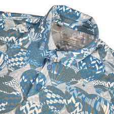 Under Armour Polo Shirt Mens Large Playoff Golf Blue Hot Air Balloons Allover