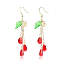 Fruit Earring Strawberry Lemon Orange Grape Cherry Raspberry Pomegranate B