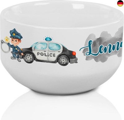 GRAZDesign Müslischale personalisiert mit Name | Polizei | Kinder Schüssel als G