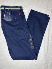 Polo Ralph Lauren Chino Pants Boys Stretch Belted Twill School Uniform Navy 12Y