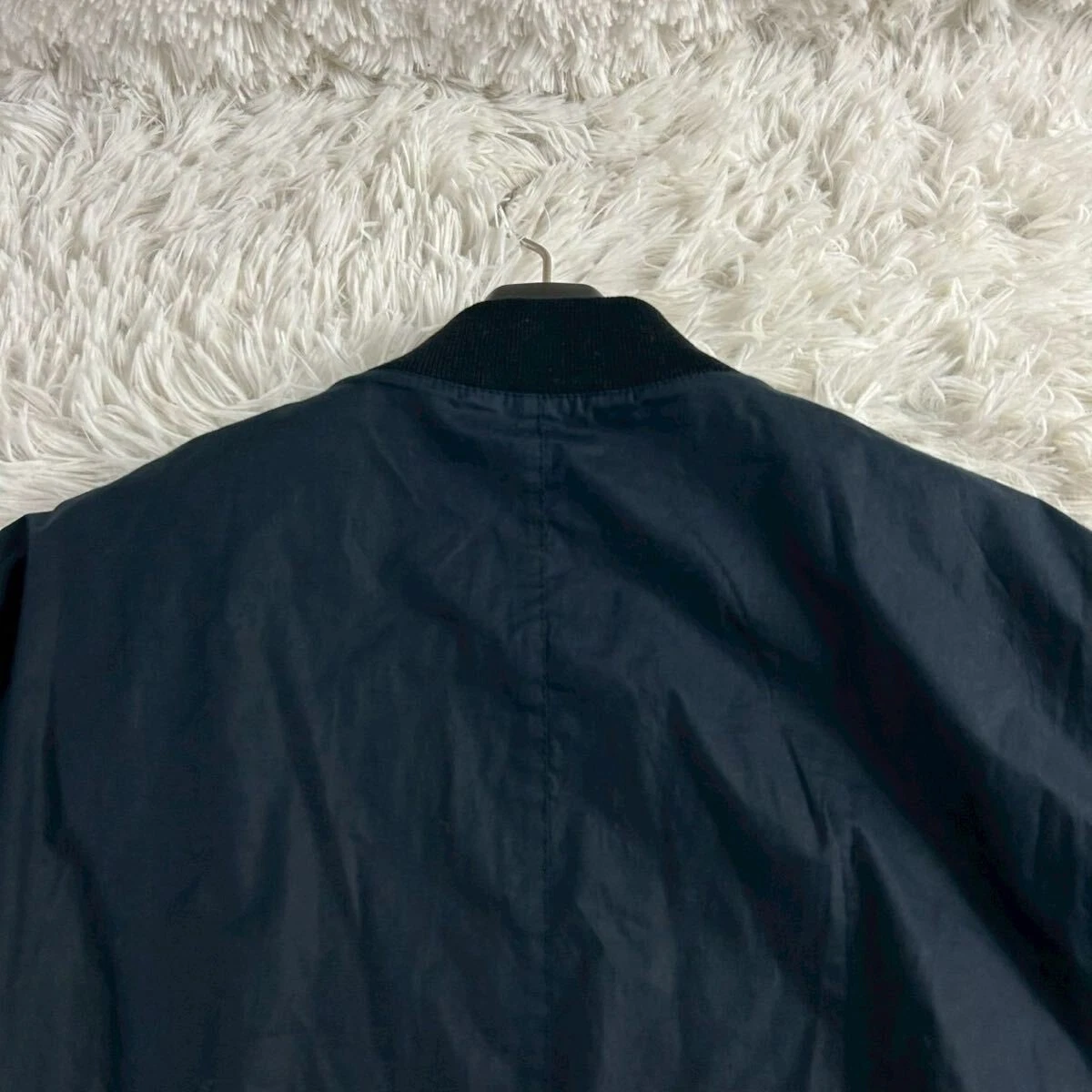 Ermenegildo Zegna Navy Leather-Trim Zip Blouson Jacket 50 Lightweight Italy - product detail image 8