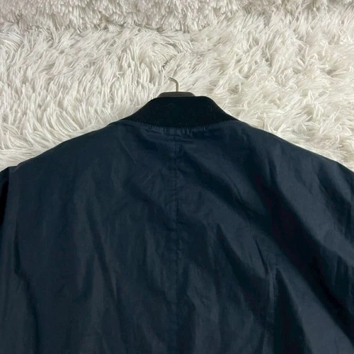 Ermenegildo Zegna Navy Leather-Trim Zip Blouson Jacket 50 Lightweight Italy image 8