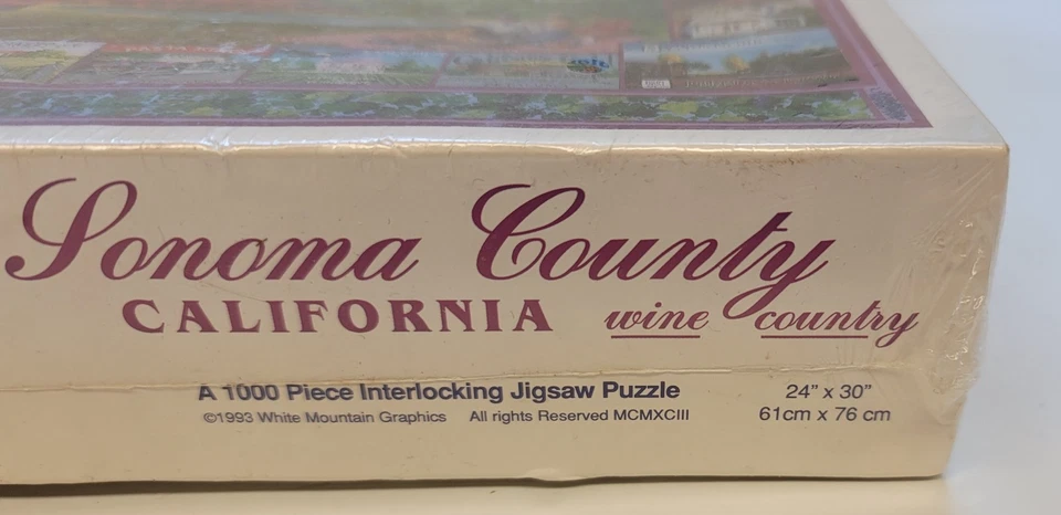 HTF NEW Sonoma County White Mountain Wine Country California Map Puzzle 1000 Pc - Image 2 of 4