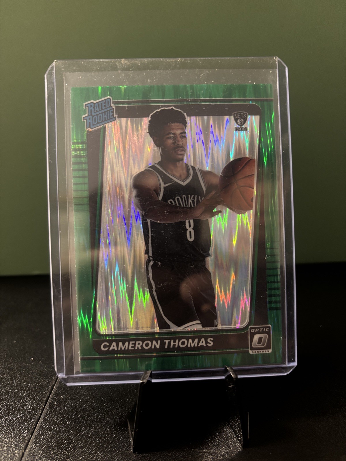 2021 Panini Donruss Optic Rated Green Shock Prizm Cameron Thomas #153 Rookie RC