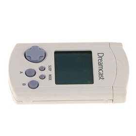 Authentic Sega Dreamcast White VMU Visual Memory Card Unit w/ Cap Good Condition