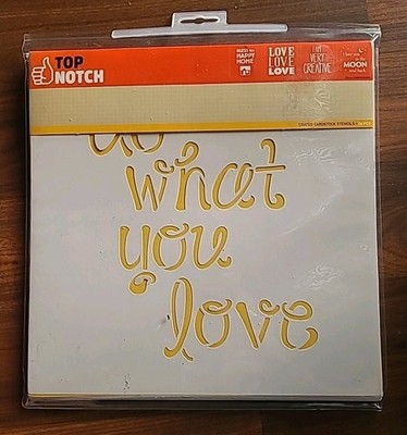 New Top Notch 26pcs 12x12 Coated Cardstock Paint Stencils Words-Phrases 