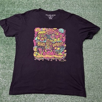 Killer Acid Limited Edition Bad Vibes Psychedelic Stoner Hippie Tshirt SZ XLarge