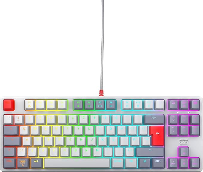 CHERRY XTRFY K4V2 TKL RGB Mechanical Gaming Keyboard Retro Grey