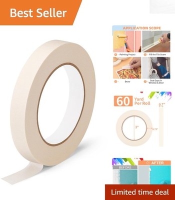 Easy Tear White Painter Tape - 0.7 Inch x 60 Yard for Classroom & DIY Projects