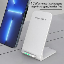 15W Wireless Charging Stand Phone Holder for Compatible iPhone Samsung Xiaomi