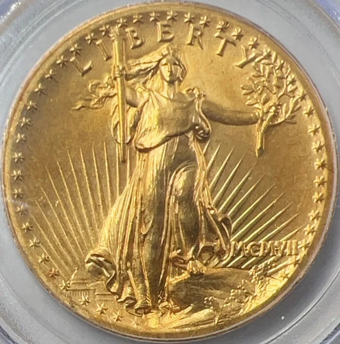 1907 $20 Gold Saint Gaudens Flat Edge PCGS MS64 Gold Double Eagle 05911254