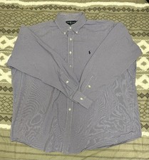 Ralph Lauren - Vintage Men  s  Blake  2XL Button Down Long Sleeve Blue Check Polo