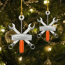 Mechanic 03 custom shaped acrylic christmas Ornament, Christmas gift for Mechani