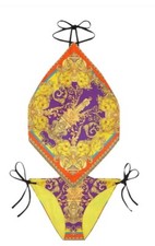 VERSACE Versace Baroque Pattern Open-Back Swimsuit Size 3 GENUINE RRP £510 #Y1