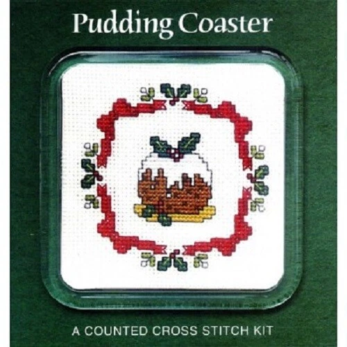 Christmas Pudding Coaster Counted Cross Stitch Kit By Textile Heritage