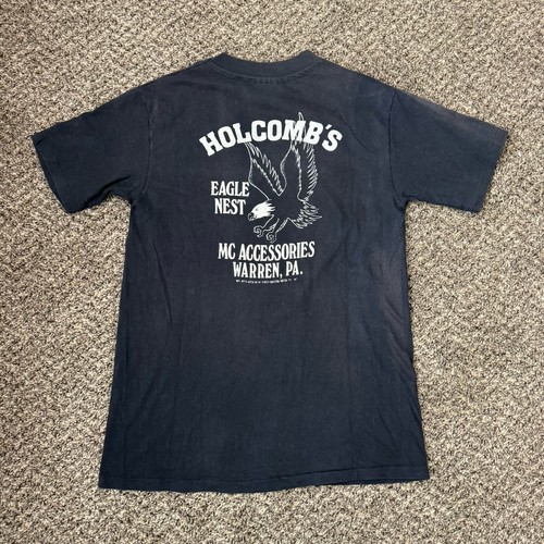 Vintage Honda Motorcycle T Shirt Mens M 80s Eagle Print Cycle Shop Chopper - Picture 8 of 8