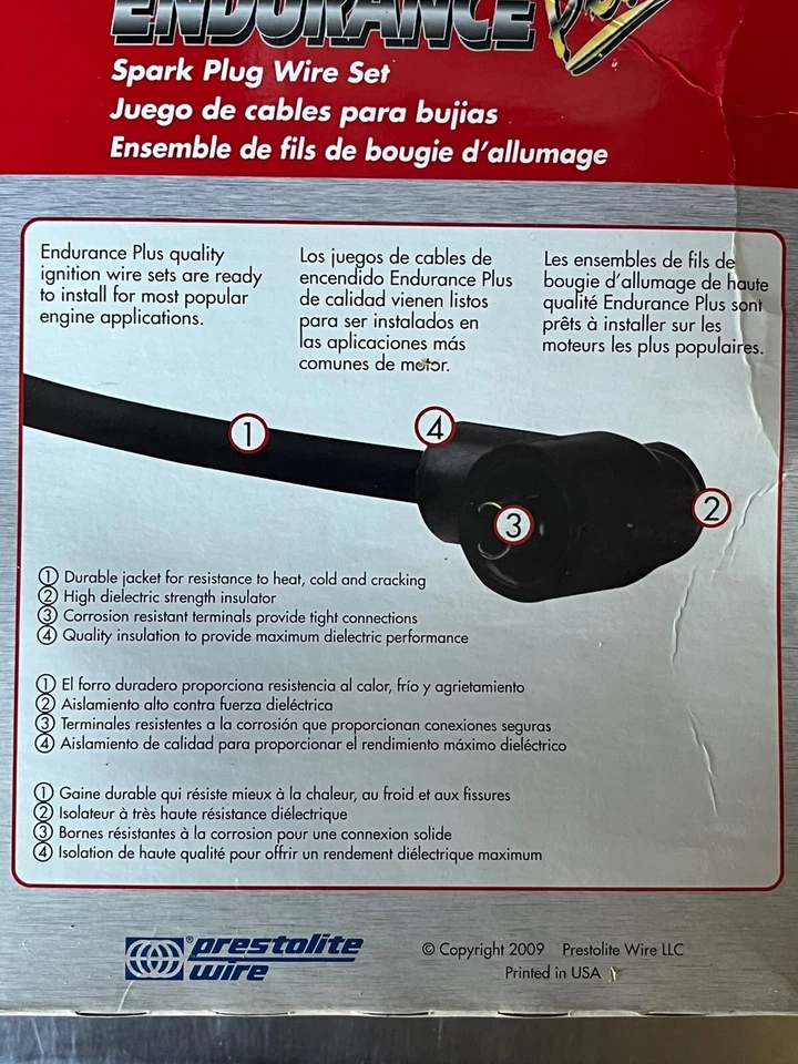 Juego de cables de bujías Endurance Prestolite 228018 para Ford 5,0 L V8 1994-1996 Foto 2 de 3